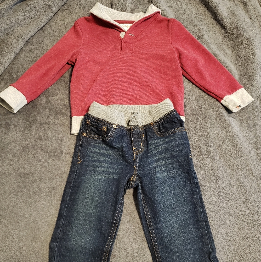 Cat & Jack Sweatshirt and Jeans